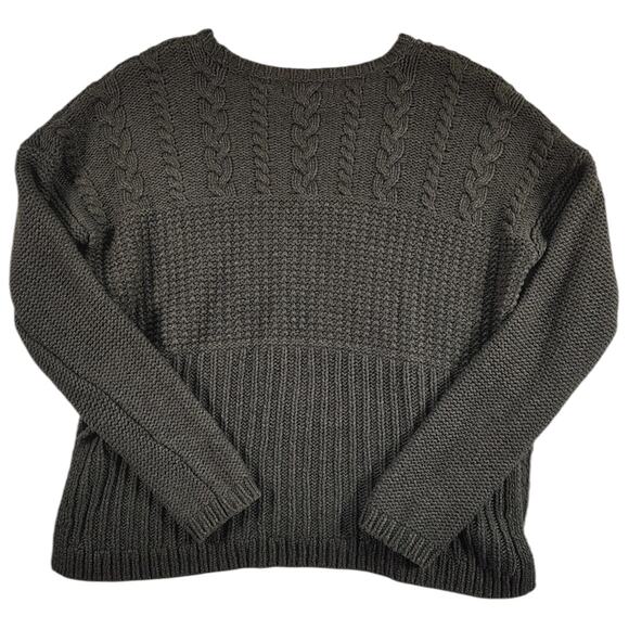 Abercrombie & Fitch Women's Cable Knit Sweater Gray - Size: Medium - Picture 4 of 8